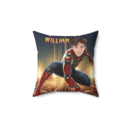 🕷️ Personalized Superhero Pillow 🕸️ – Custom Name & Face for Kids!
